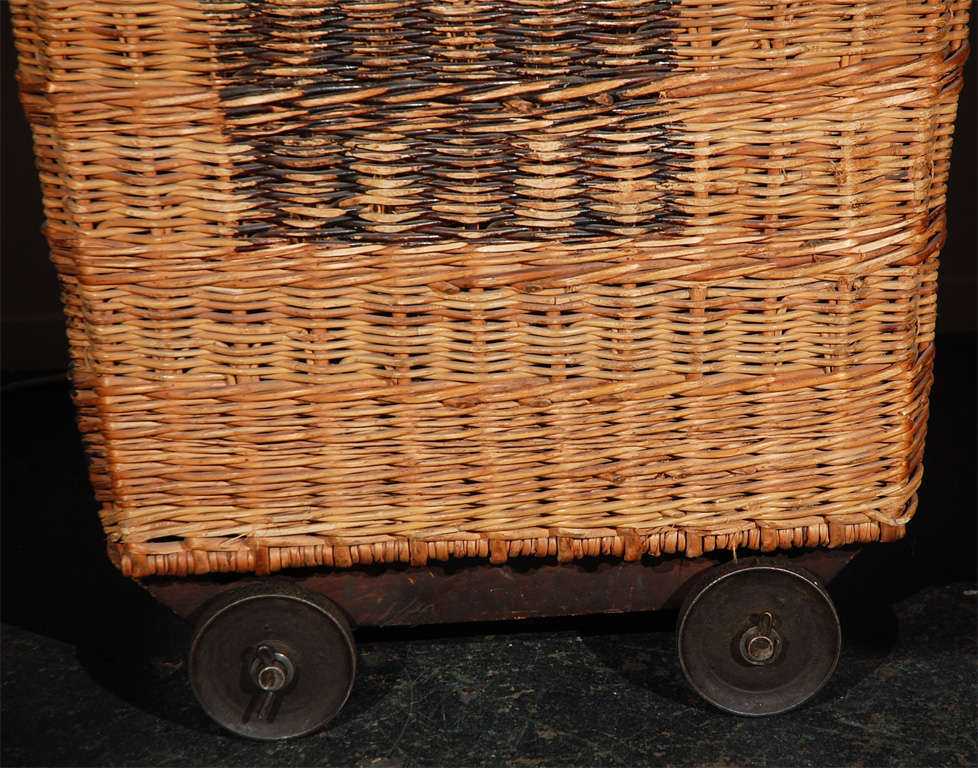 french laundry basket on wheels
