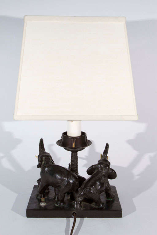 Vintage Cast Iron Elephant Lamp 3