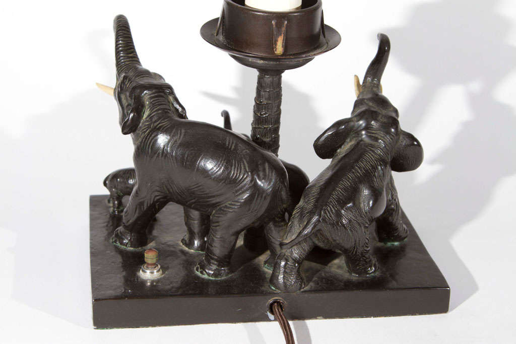 Vintage Cast Iron Elephant Lamp 4