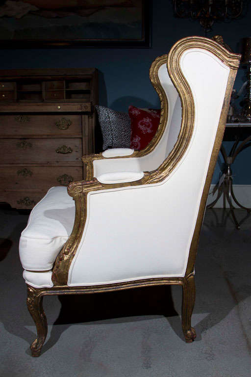 1920’s Carved Wood with Gold Finish Chair from Egypt 2