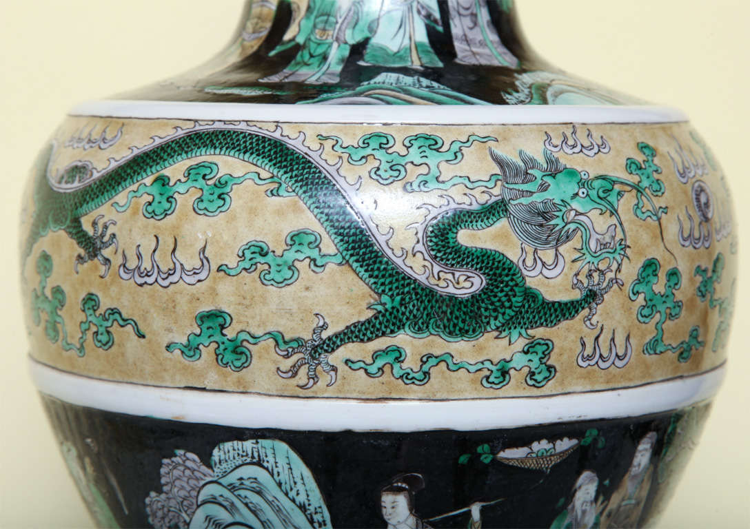 Glazed Chinese Porcelain Baluster Form Vase, Late 19th Century For Sale