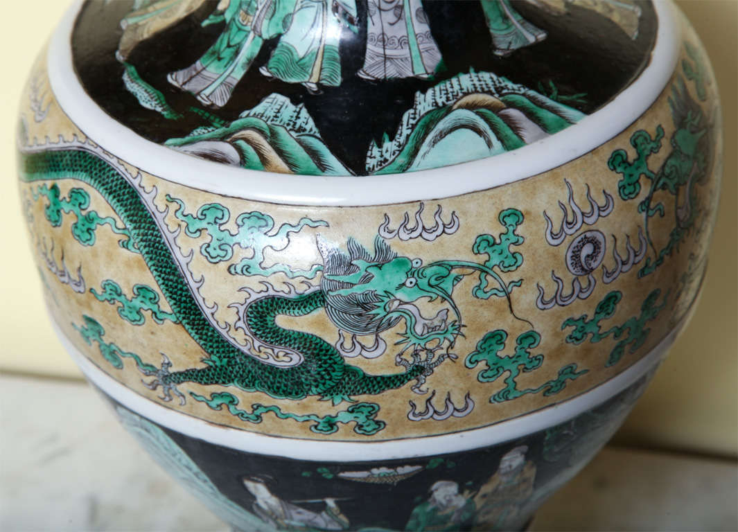 Chinese Porcelain Baluster Form Vase, Late 19th Century In Excellent Condition For Sale In New York, NY