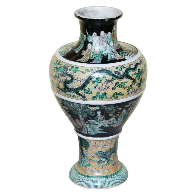 Chinese Porcelain Baluster Form Vase, Late 19th Century For Sale