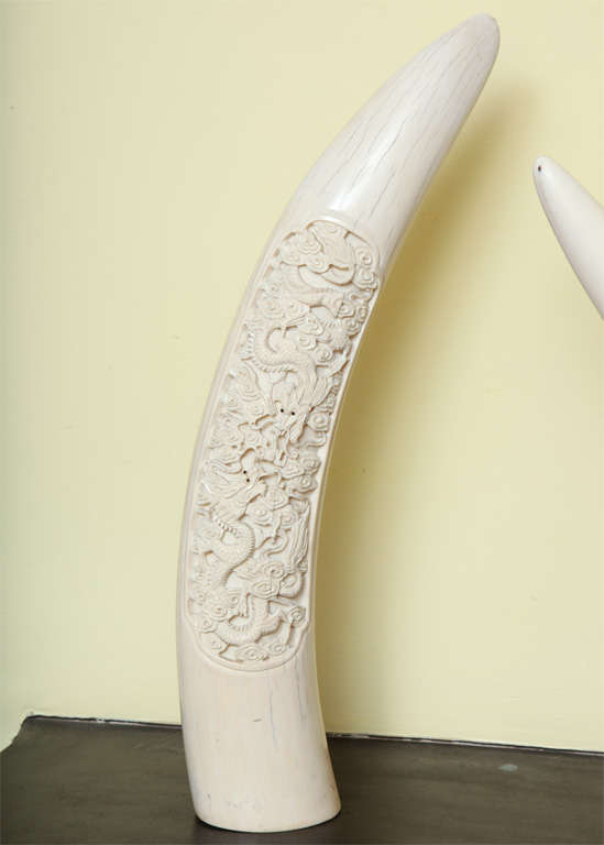 chinese carved ivory tusk value