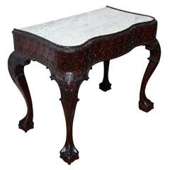 Antique An English Mahogany and Marble Top Side Table