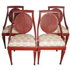 Set of 4 Neoclassical Style Caned Back Chairs