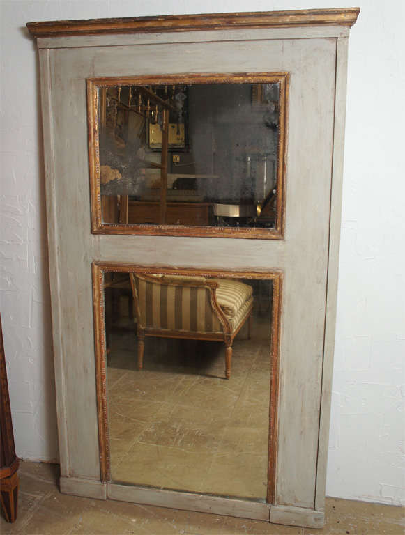 French Parcel Gilt Trumeau Mirror