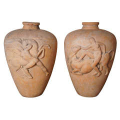 Pair Of Large Pottery Vases