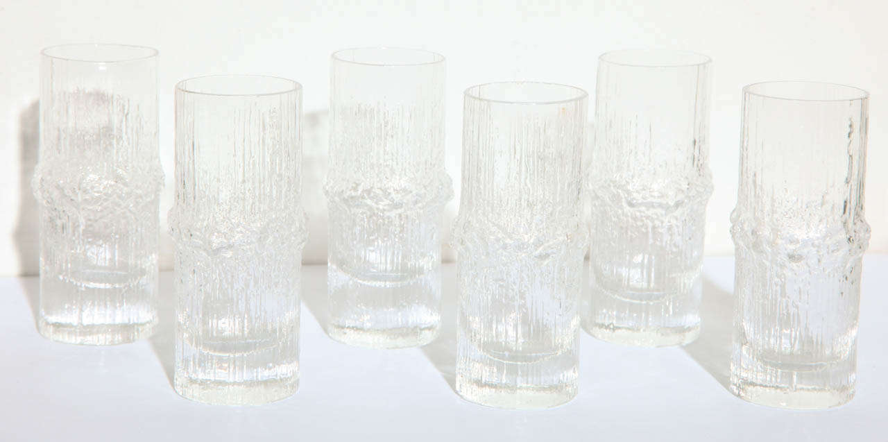 Set of six Tapio Wirkkala cordial glasses for Iittala circa 1960