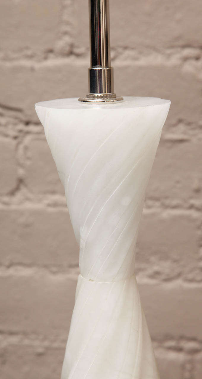 Pair of Alabaster Table Lamps In Excellent Condition In New York, NY