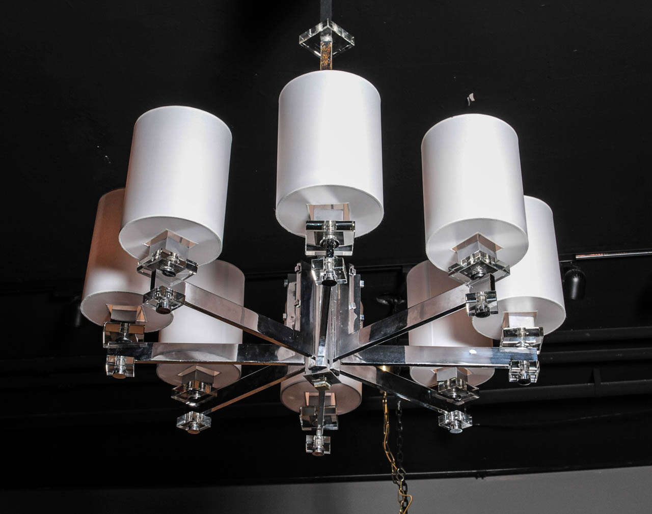 Chandelier by Jacques Adnet, 1940's In Excellent Condition For Sale In Hoboken, NJ