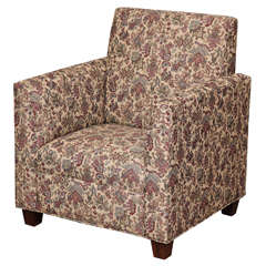 Traditional Vintage 1970's Club Chair with Ethnic textile