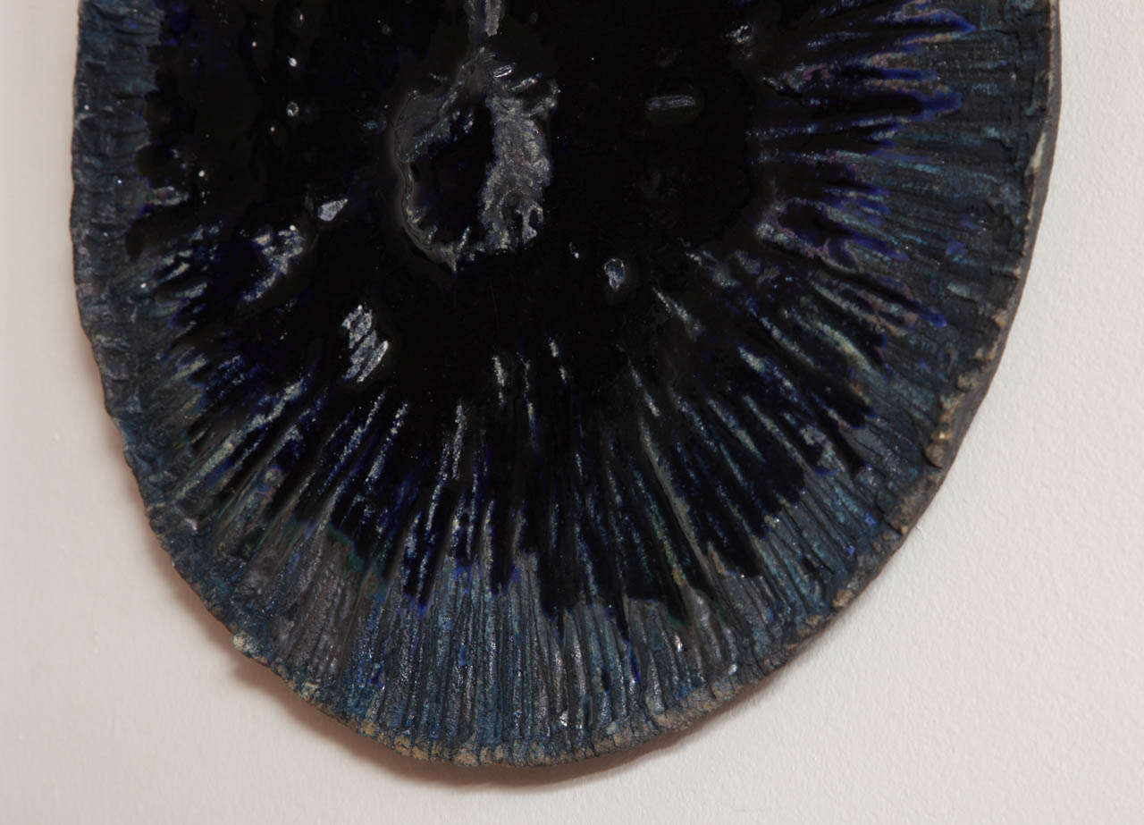 Dark Navy Blue Contemporary Porcelain Disks by Freddy Borges 1