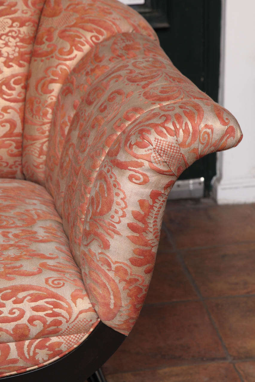Neoclassical Bergere Chair Updated with Fortuny Textile, Circa 1890 In Excellent Condition In New York, NY
