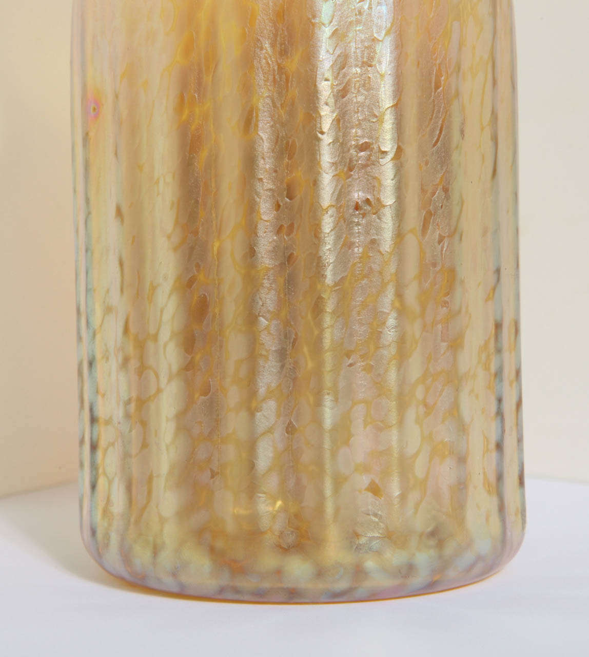 Vintage English  Iridescent Amber Vase C. 1999 In Excellent Condition In New York, NY