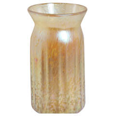 Vintage English  Iridescent Amber Vase C. 1999