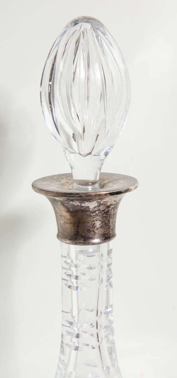 crystal and silver wine decanter