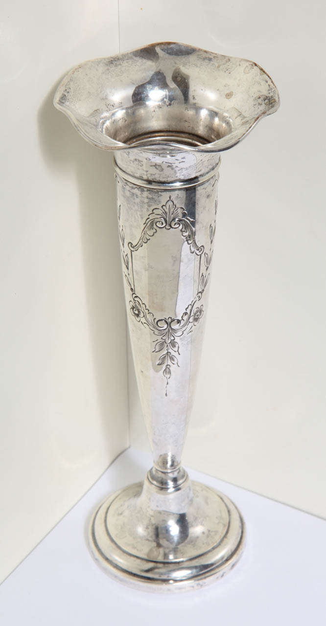 British English Antique Victorian Trumpet Vase circa 1890
