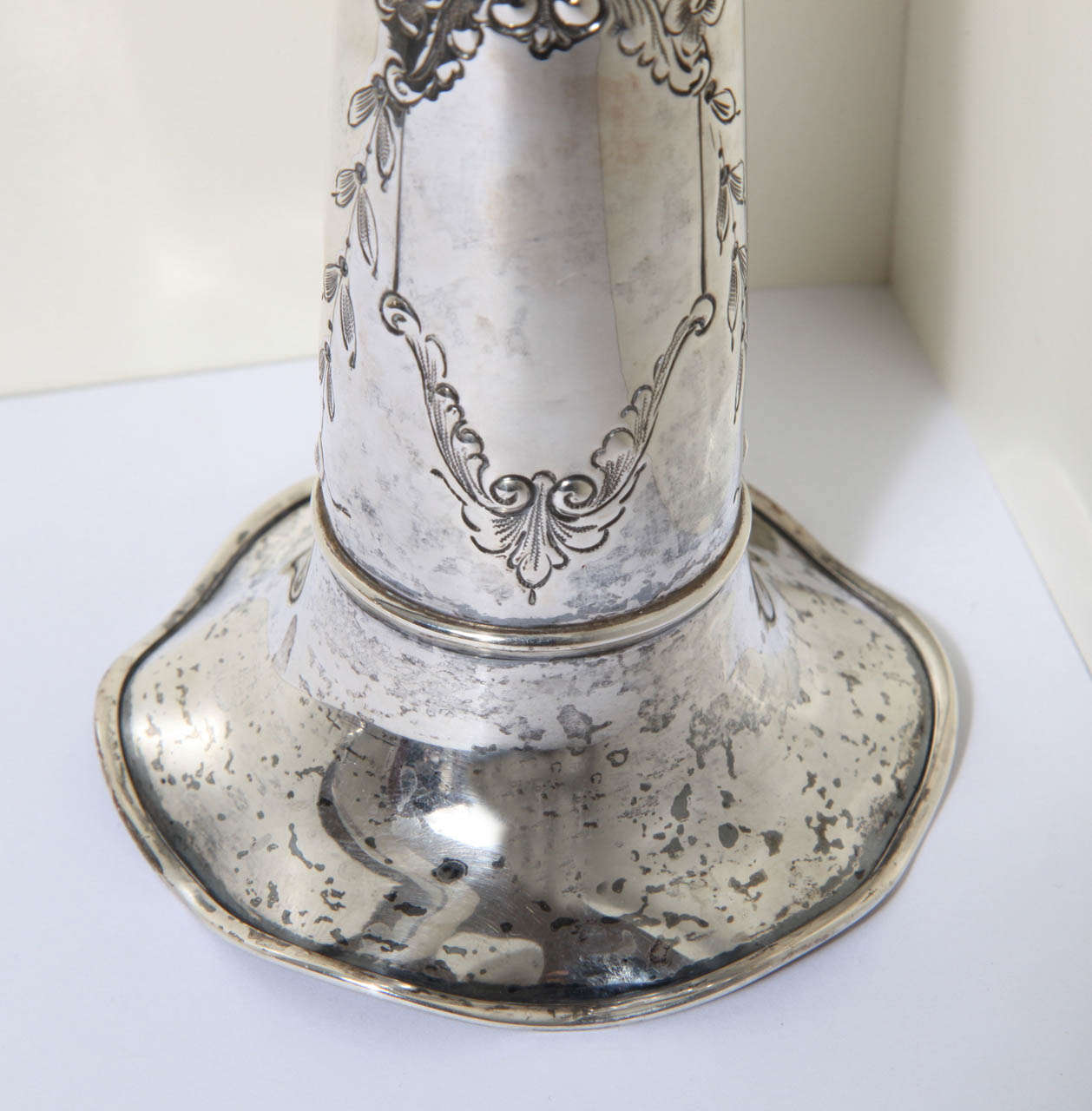 Sterling Silver English Antique Victorian Trumpet Vase circa 1890