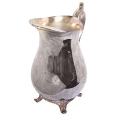 Art Nouveau English Antique Silver Plated Water Jar C. 1950