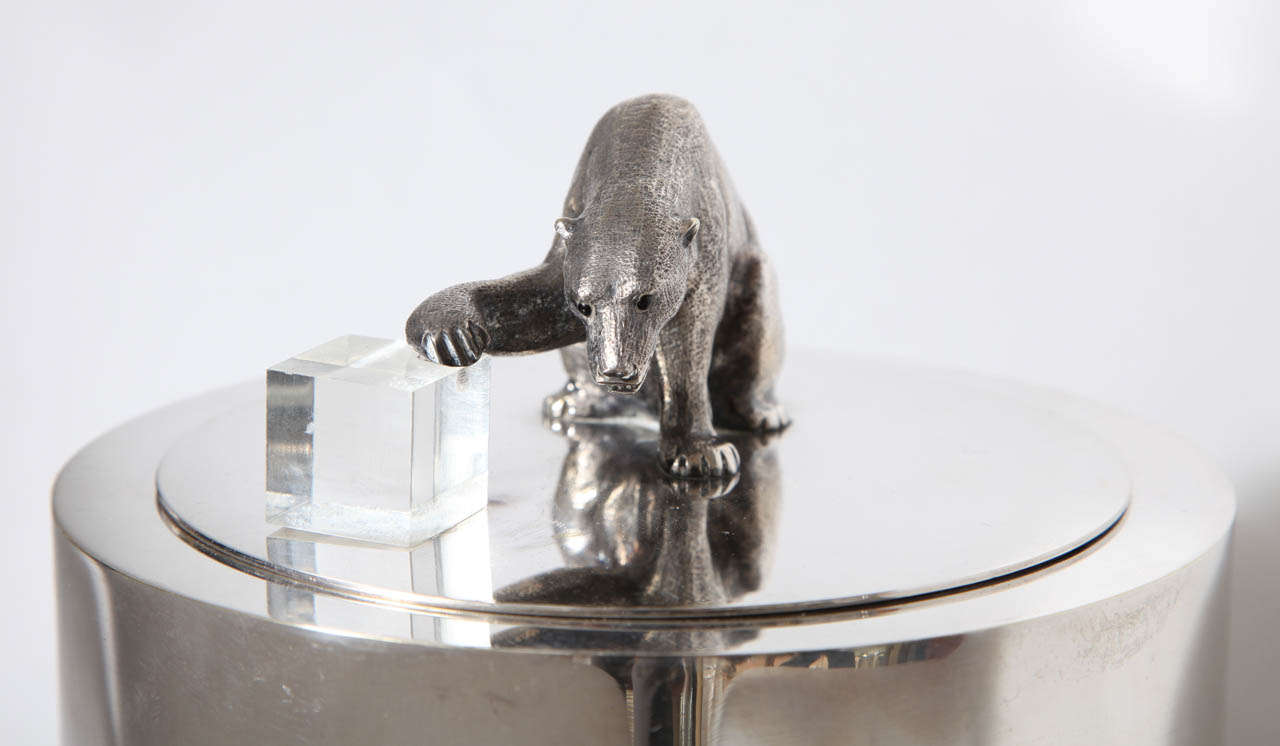 Late 20th Century Gabriella Crespi Polar Bear Ice Bucket