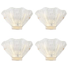 Barovier Gold Fleck Shell Form Glass Sconces