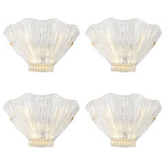 Barovier Gold Fleck Shell Form Glass Sconces 10