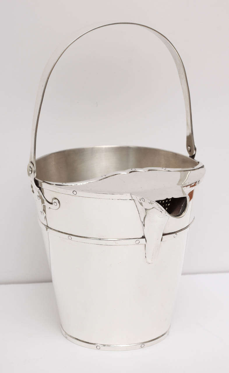 Arts and Crafts Early and Rare Sterling Silver Gorham Martini Mixing Bucket For Sale