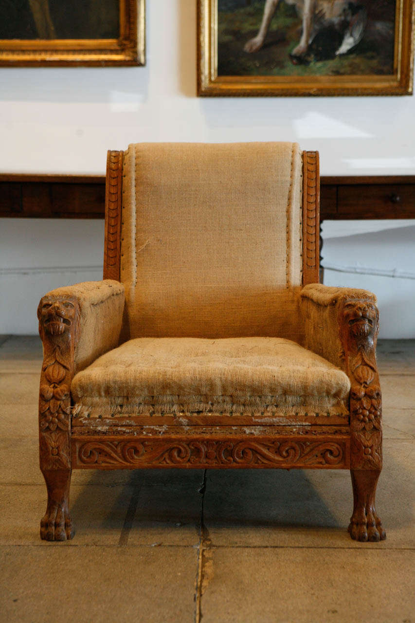 British Pair of Exceptional English Library Chairs, Late 19th Century