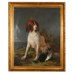Antique English Setter by Theodor Lundh, Sweden 1880