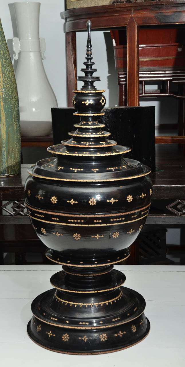 Late 19th century lidded offering.  Most likely Burmese