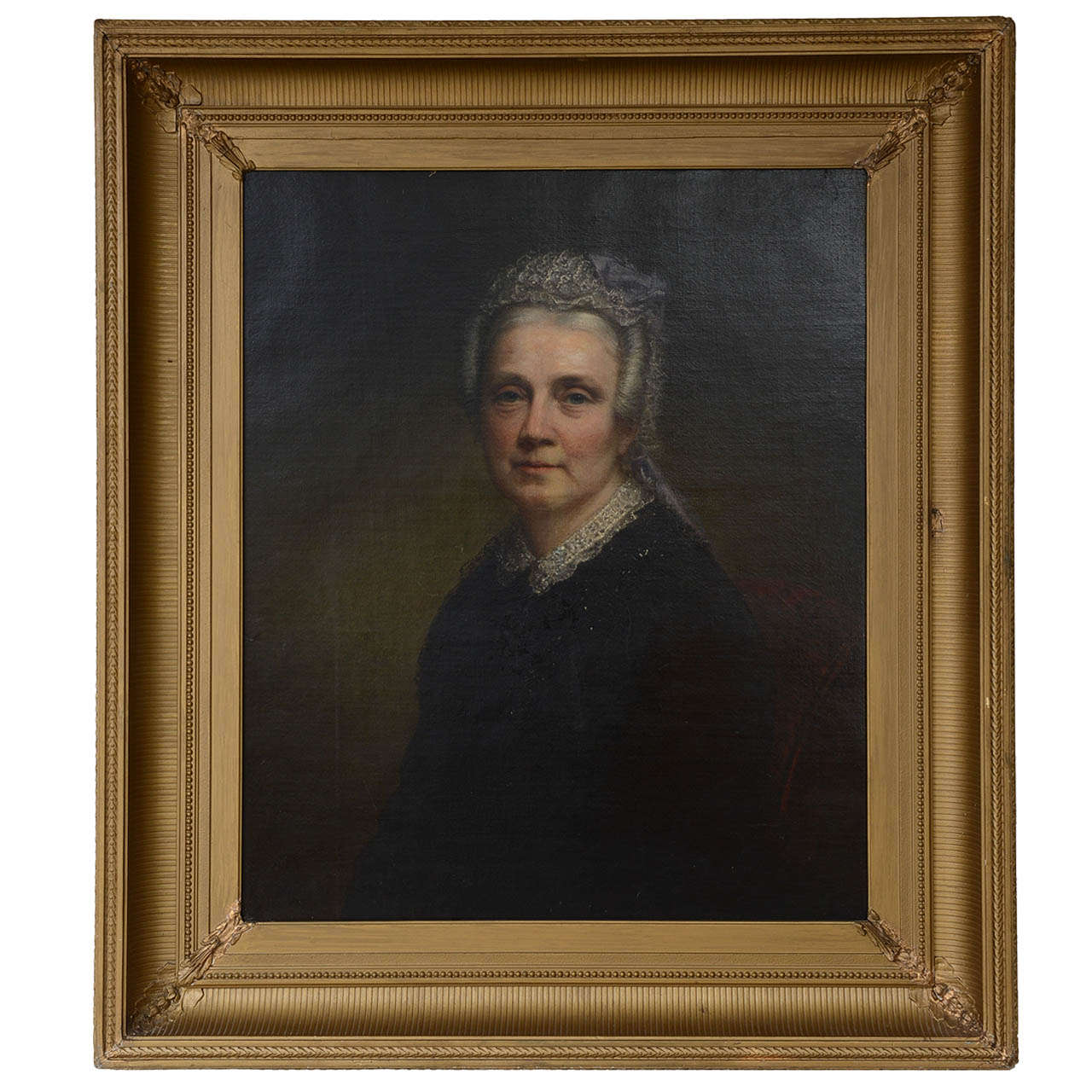 Oil on Canvas, American Portrait of a Lady, 19th Century For Sale