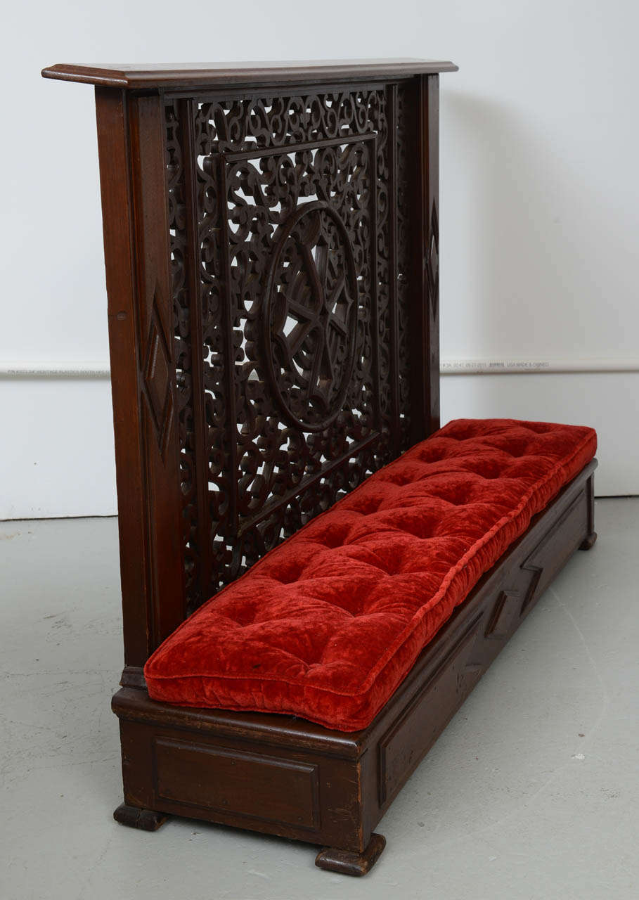 Prayer Pew, Hand Carved, 19th Century In Good Condition In West Palm Beach, FL