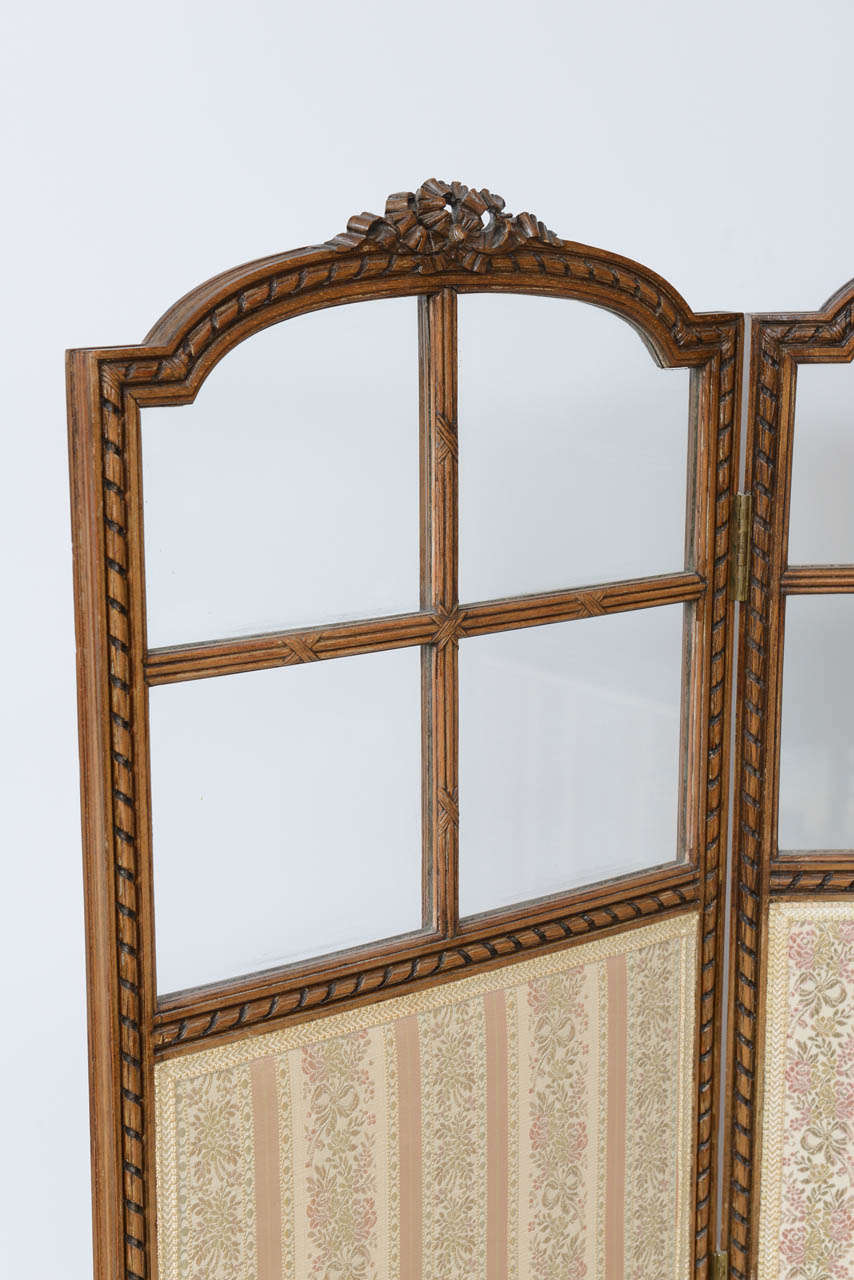 Beech French Hand Carved Folding Screen 19th Century For Sale