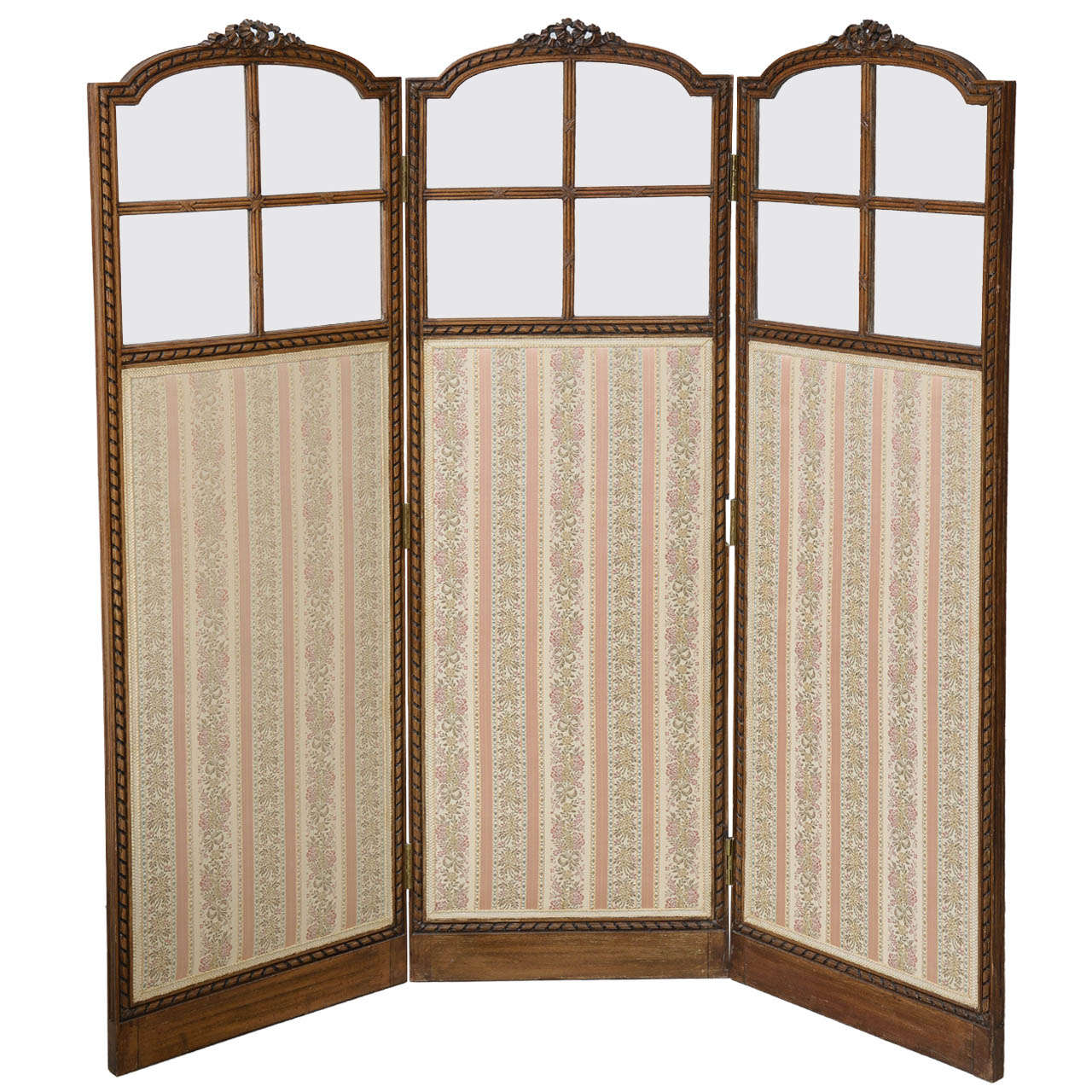 French Hand Carved Folding Screen 19th Century For Sale