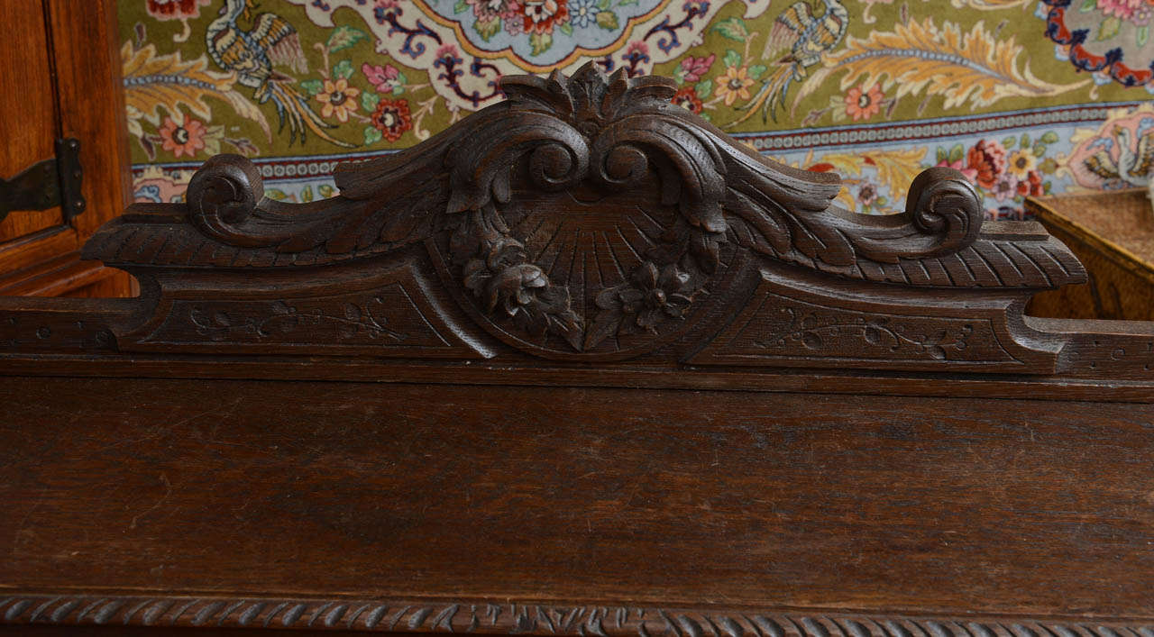 English Oak Desk with Barley Twist Legs and Stretcher, 19th Century 4