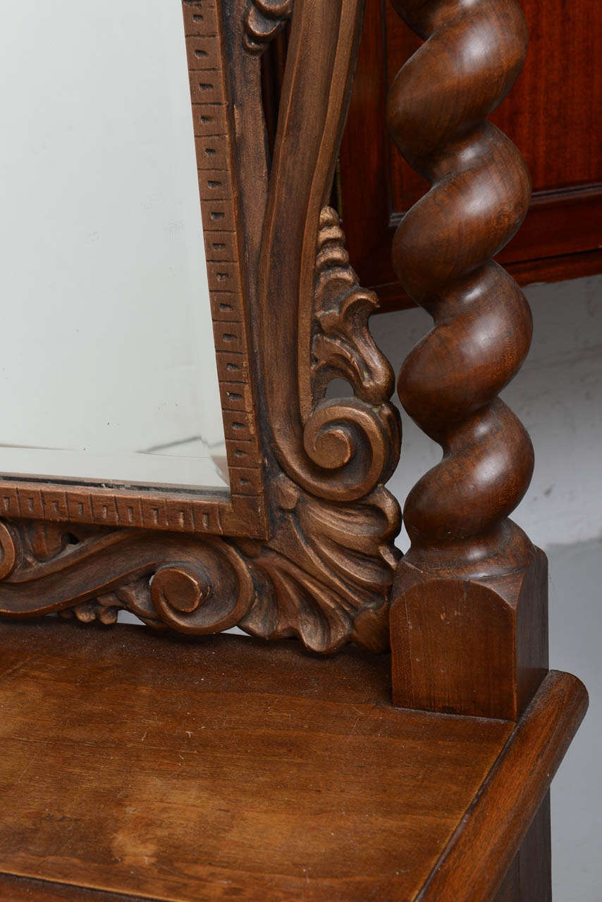 English Cheval, Dressing Mirror with Single Drawer, Hand-Carved, 19th Century For Sale 1