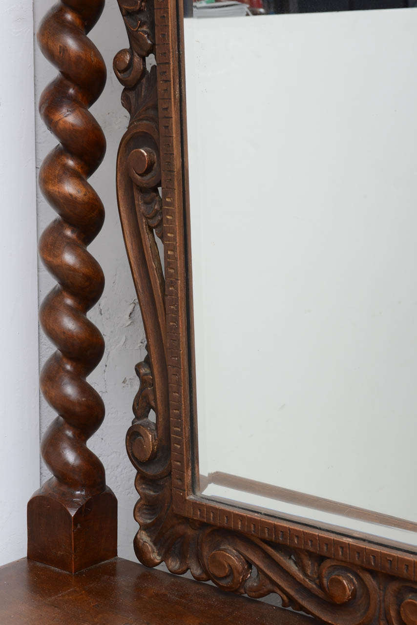 English Cheval, Dressing Mirror with Single Drawer, Hand-Carved, 19th Century For Sale 2