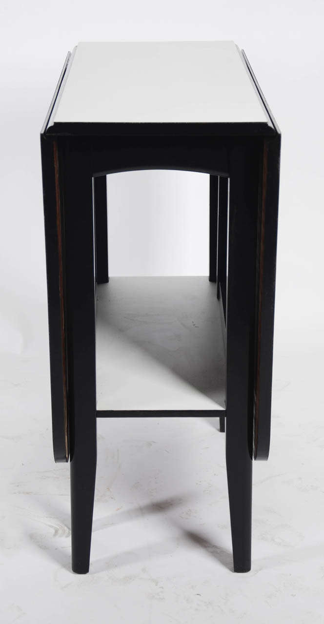 Ebonized Drop Leaf  Dining Table with Four Matching Chairs