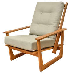 Reclining Wooden Lounge Chair