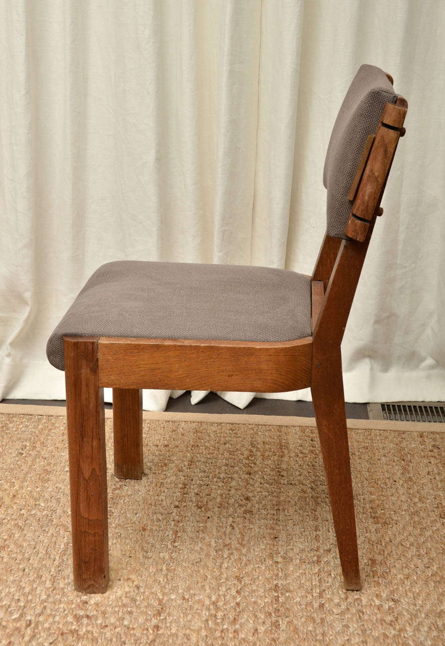 French Set of Six Upholstered Dining Chairs by Charles Dudouyt