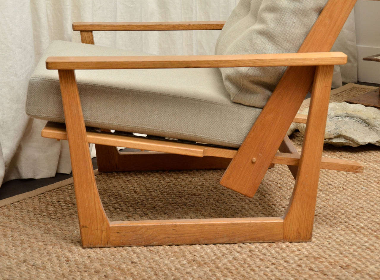Reclining Wooden Lounge Chair at 1stdibs