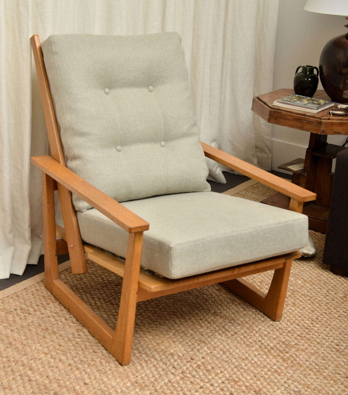 Reclining Wooden Lounge Chair at 1stDibs wood recliner chair, wooden