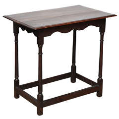 Antique English Queen Anne Oak Side Table