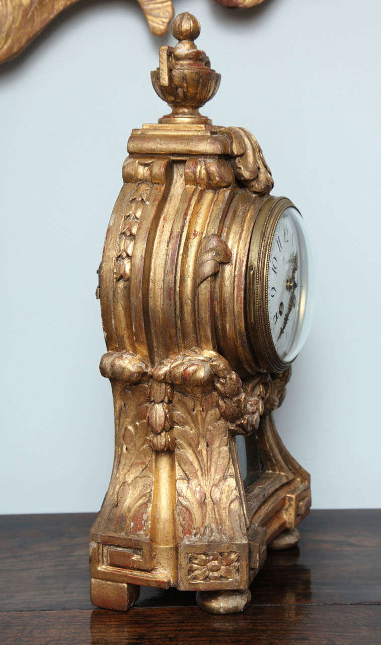 Mid-19th Century Louis XVI Style Giltwood Clock by Causard, Paris