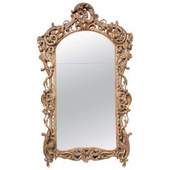 Antique Very Fine Louis XV Period Gilt Wood Mirror