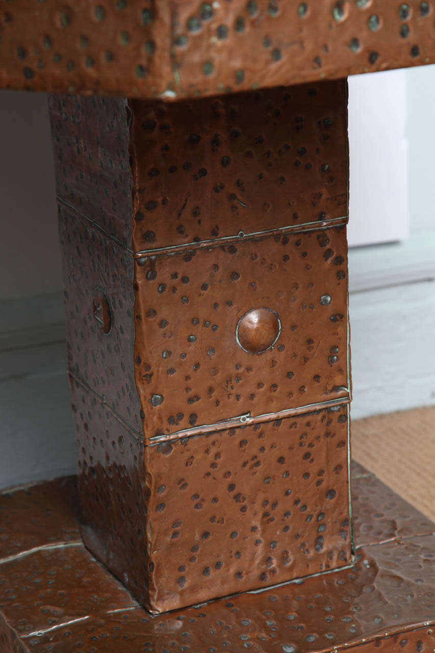 English Arts and Crafts Hammered Copper Octagonal Table at ...