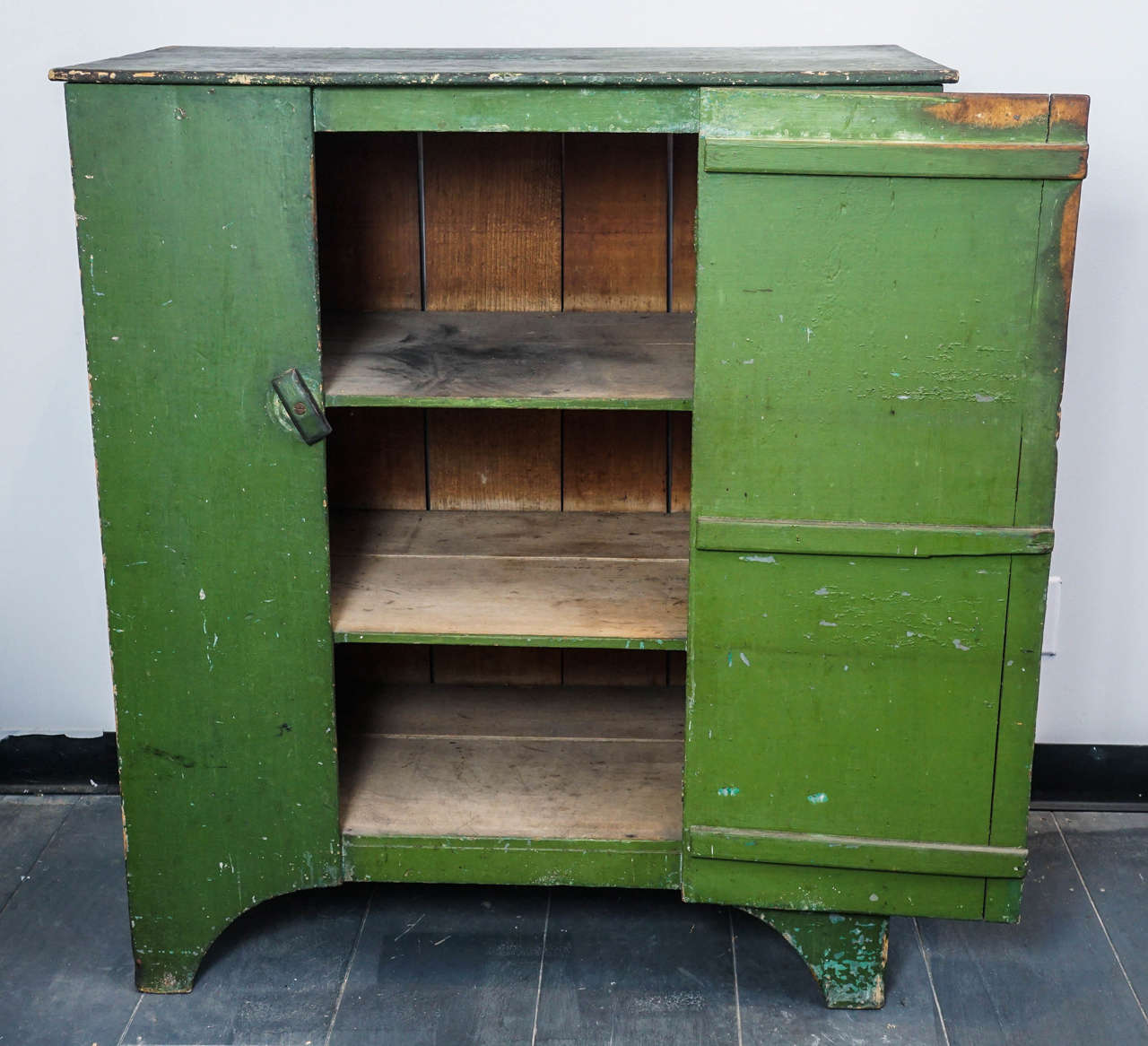 19th Century Intensely Green Primitive Food Safe For Sale