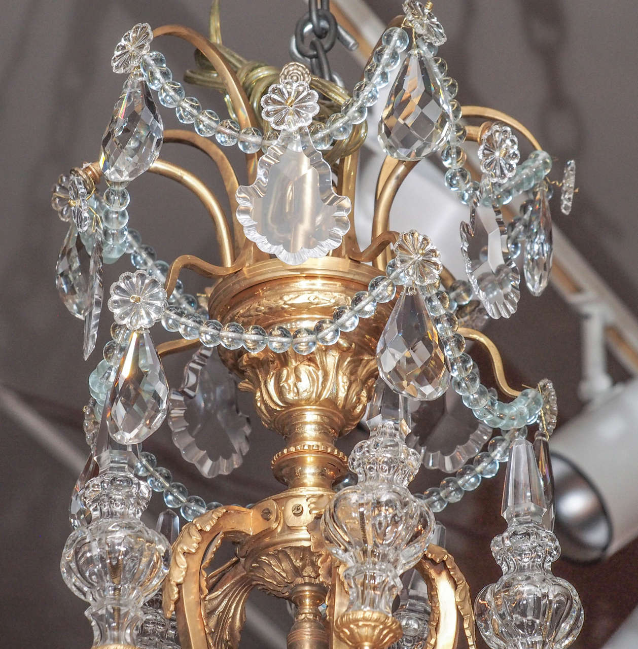 Antique French Napoleon III, Multi-Color Baccarat and Ormolu Chandelier In Excellent Condition For Sale In New Orleans, LA