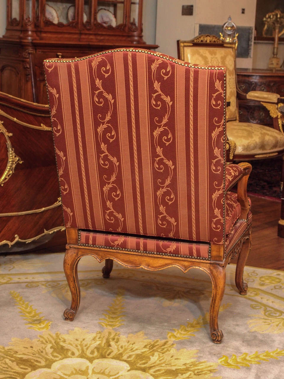 Pair Antique French Carved Fruitwood Armchairs 4